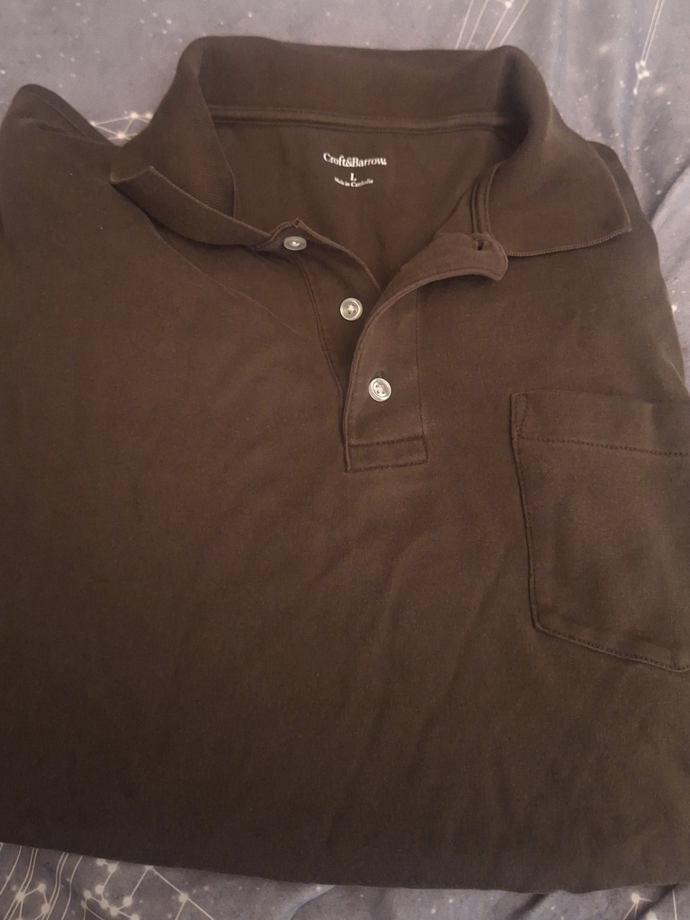 croft & barrow Brown Men’s Polo with Chest Pocket